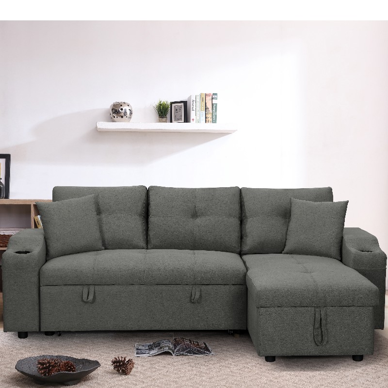 القماش Chaise الأريكة الأريكة أريكة سرير مع العثمانية